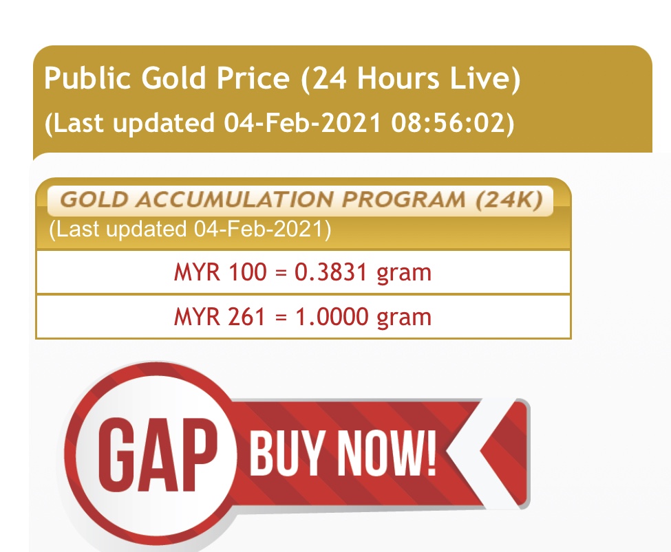 cara buka akaun emas GAP Public Gold